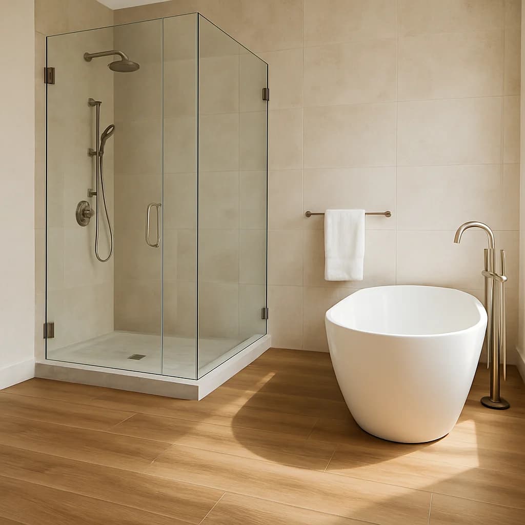 Warm wood-look flooring